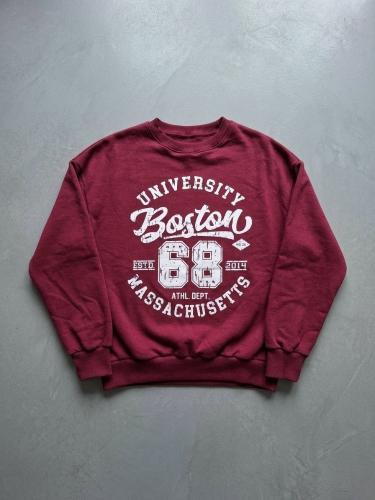 Buzo Cuello Redondo Algodon Frizado Estampado Boston University