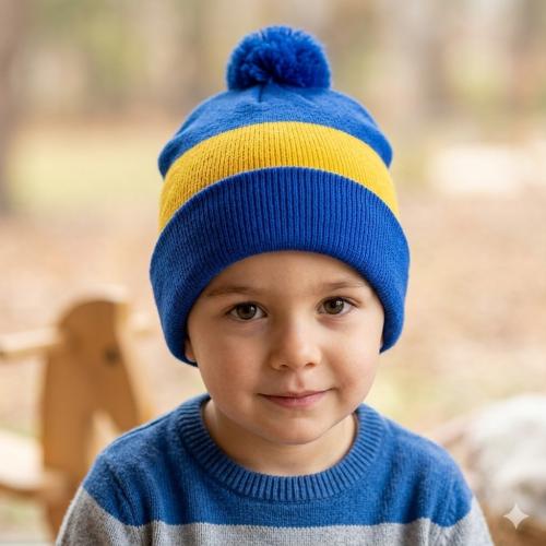 Gorro Rocky Pompon Niño Boca, hasta 6 Años, Invierno