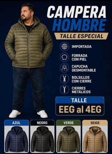 Campera Uniclo Hombre Talle Especial con Piel - Miniatura 3