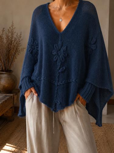 Poncho Lana Mohair Bordado