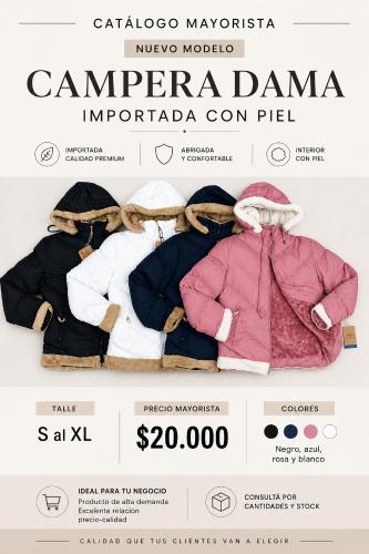 Campera Dama Importada con Piel - Miniatura 2