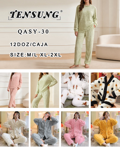 Pijama Camisero Polar Importado Tengsun - Miniatura 2