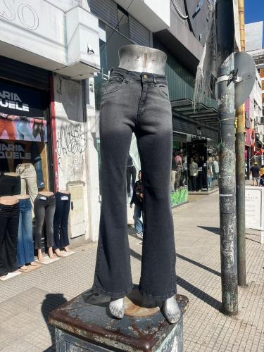 Wide Leg Gris Localizado Tiro Medio