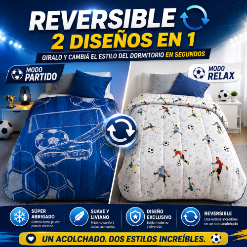 Acolchado Infantil Piñata Campeones 1 1/2 Plaza Reversible Súper Abrigo Linea Trendy - Miniatura 2