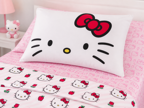 Juego Sábanas Hello Kitty 1 1/2 Twin Suaves Cotton Touch Licencia Oficial - Miniatura 2
