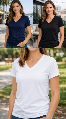 Remera Mujer Cuello V - Miniatura 4