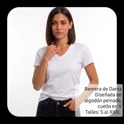 Remera Mujer Cuello V