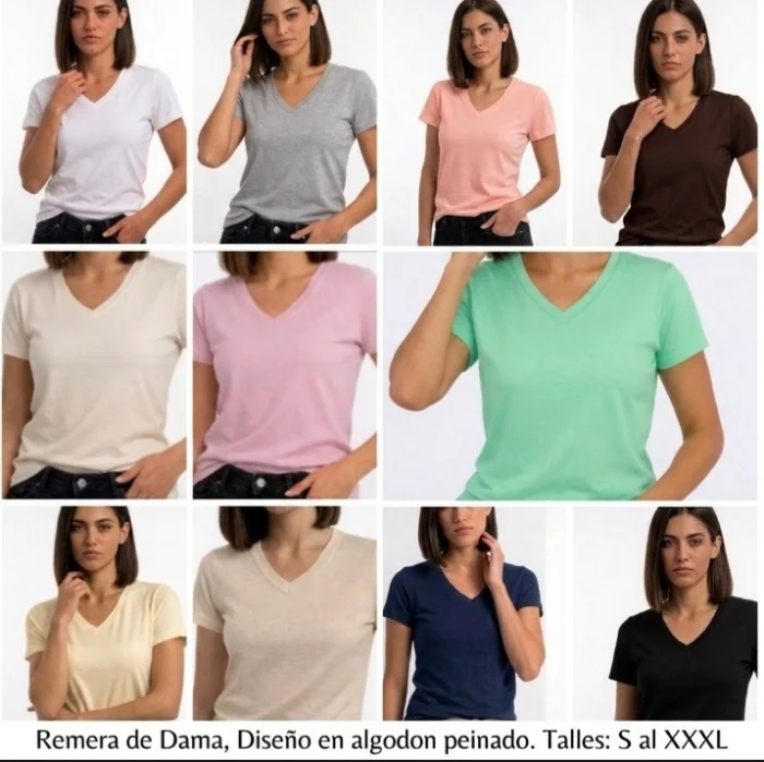 Remera Mujer Cuello V