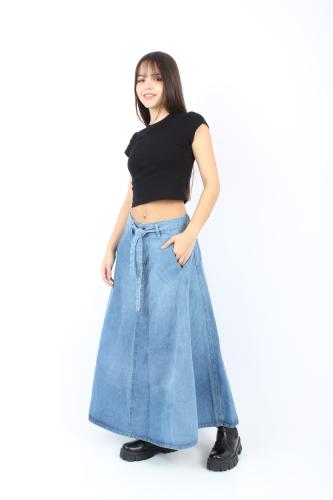 Pollera Larga Celeste - Miniatura 2