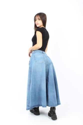 Pollera Larga Celeste - Miniatura 3