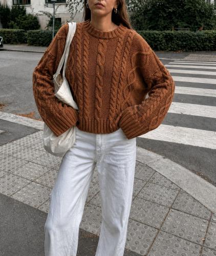 Sweater Lana Frizada con Trenzas