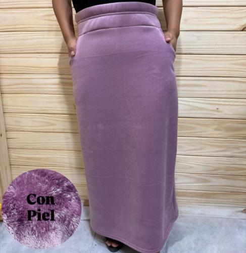 Pollera Corderoy con Piel
