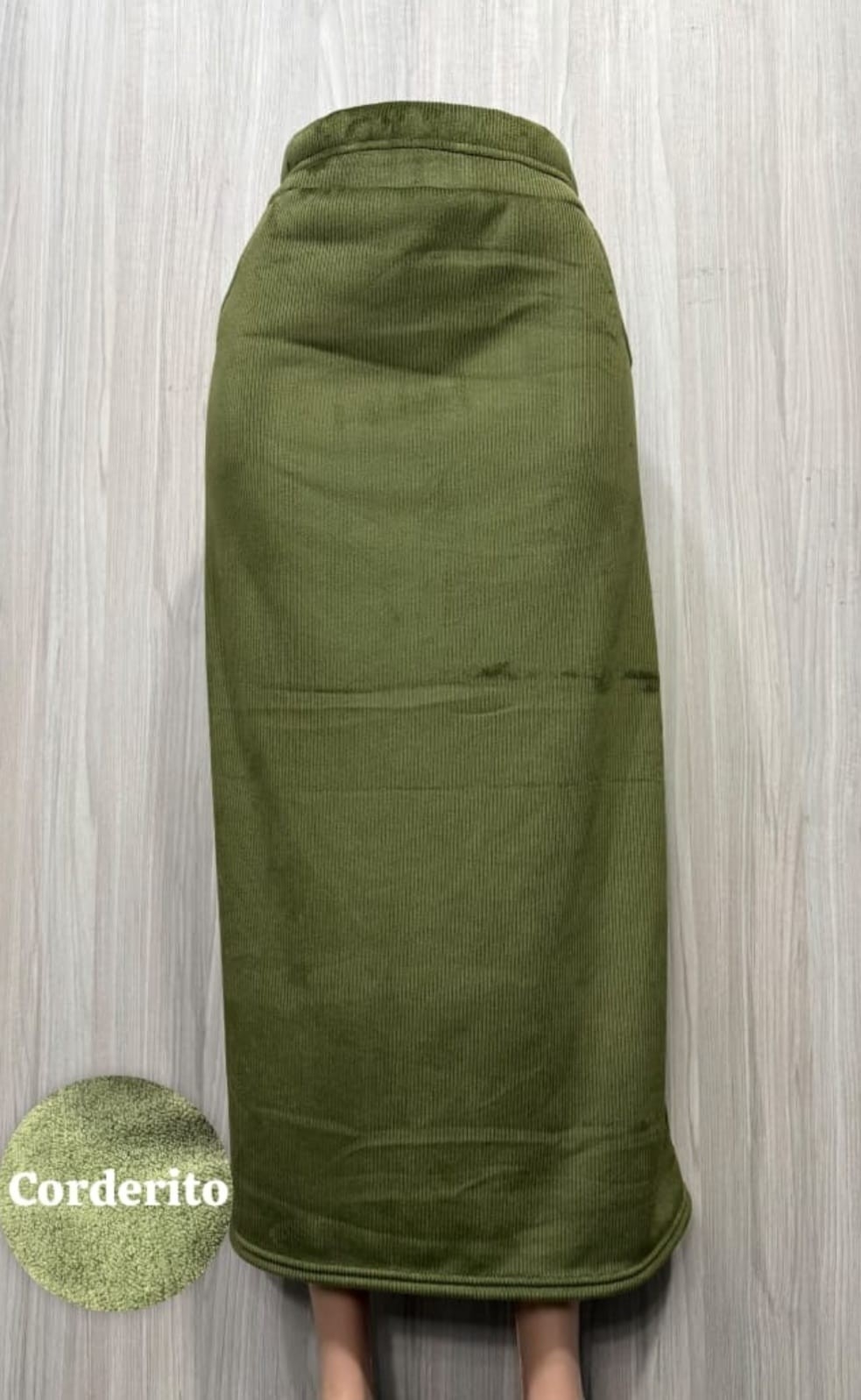 Pollera Corderoy con Piel - Imagen 1