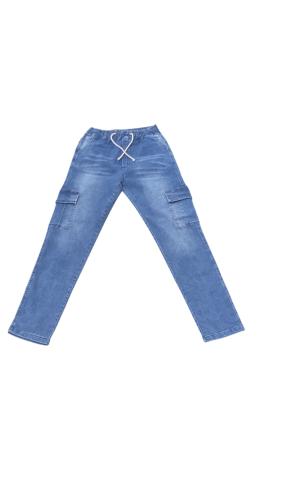 Joguer de Jeans Elastizado Oxido y Celeste - Miniatura 3