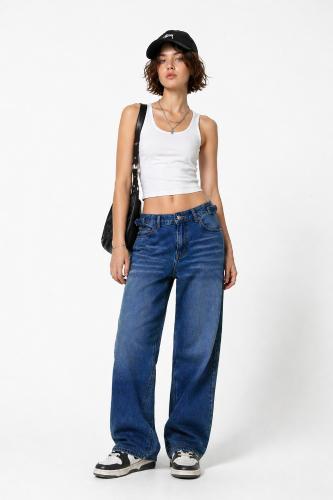 Jean Baggy Regulador Cintura Dama Pantalón Ancho Denim Mujer Mayoristas 2000's Moda - Miniatura 5