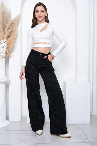 'art. 246-2' 36 al 46 Wide Leg Negro + Destellos - Miniatura 3