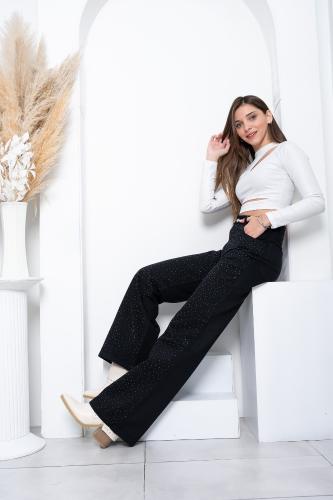 'art. 246-2' 36 al 46 Wide Leg Negro + Destellos - Miniatura 4