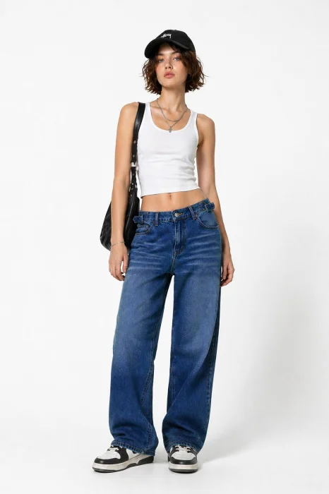 Jean Baggy C Regulador Dama Pantalón Ancho Denim Mujer Moda 2000's Mayoristas Hotsale