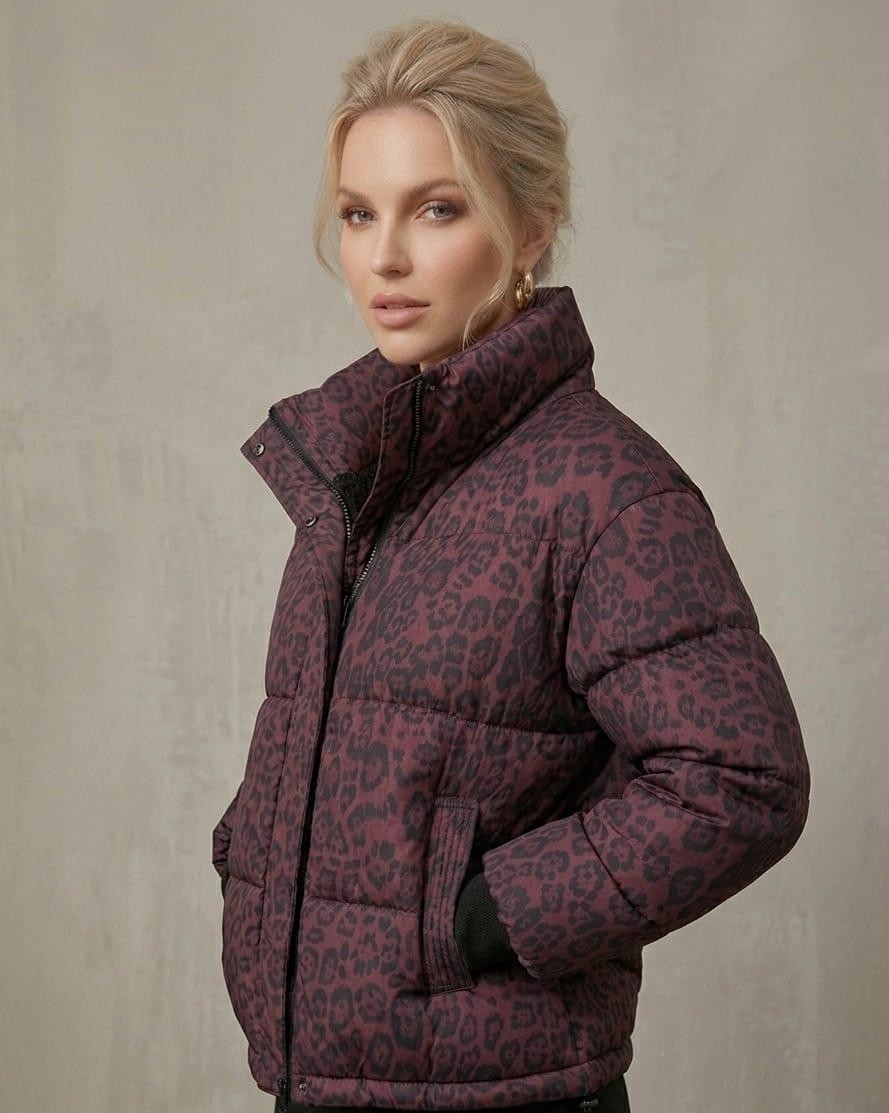Campera Puffer Print Importada - Imagen 1