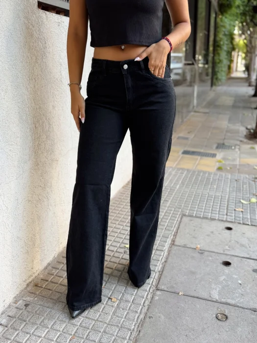 Wide Semi Elastizado Negro