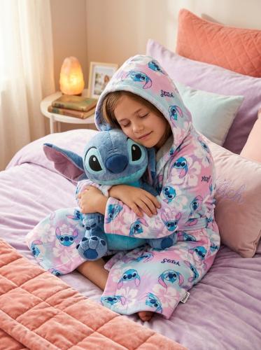 Bata Flannel Infantil Stitch  con Capucha Piñata - Licencia Oficial - Miniatura 2