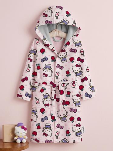 Bata Infantil Hello Kitty Flannel con Capucha Piñata - Licencia Oficial
