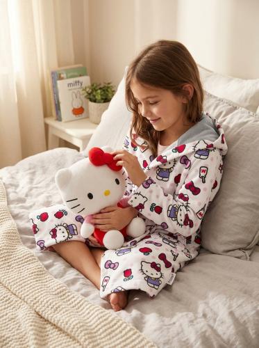 Bata Infantil Hello Kitty Flannel con Capucha Piñata - Licencia Oficial - Miniatura 4