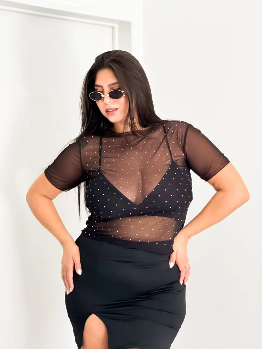 Remera Adriana  Tul Stras