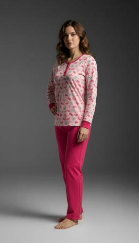 Pijama Dama Manga Larga Liviano Jersey Puro Algodón - Miniatura 5