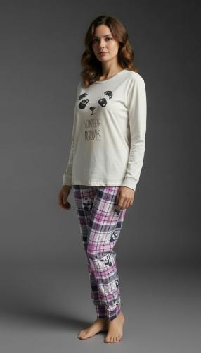 Pijama Dama Manga Larga Liviano Jersey Puro Algodón - Miniatura 7