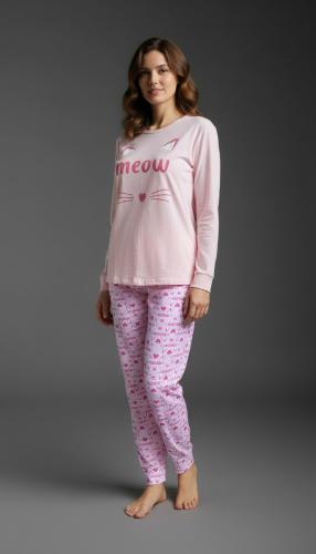 Pijama Dama Manga Larga Liviano Jersey Puro Algodón - Miniatura 8