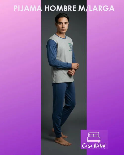Pijama de Hombre Manga Larga Jersey Liviano Puro Algodon