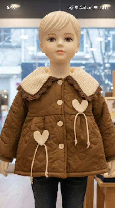 Campera Abrigo Beba Delicado Botones Corazón