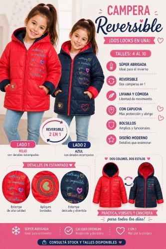 Campera  Reversible Niña