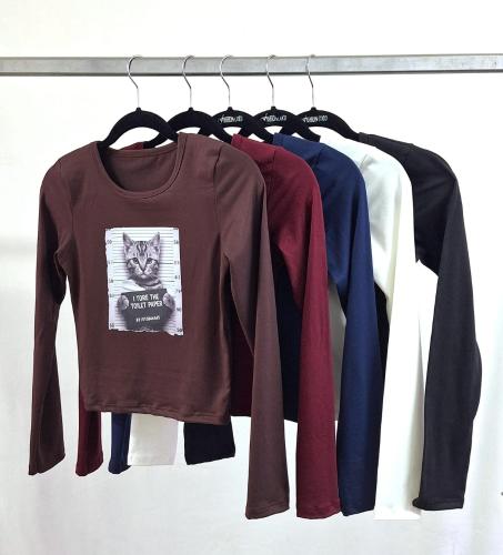 Remera Manga Larga Gatito Preso Modal Soft 2026 - Miniatura 2