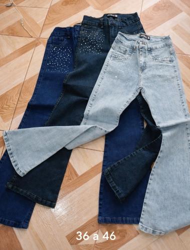 Jeans Oxford con Strass