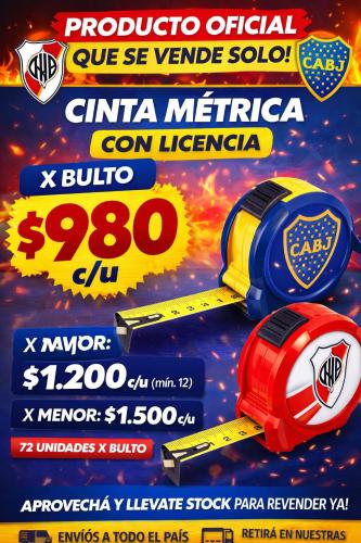 Cinta Metrica River y Boca con Licencia