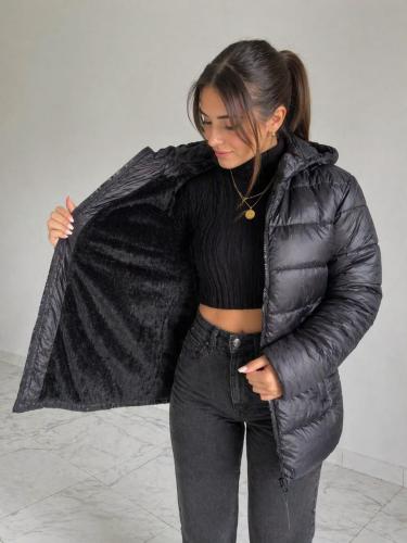 Campera Importada Larga con con Piel