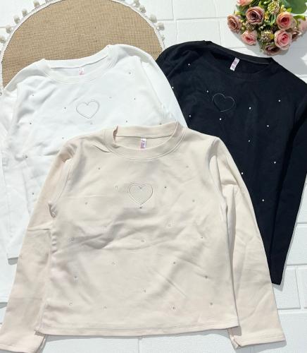 Camiseta Frisada Bordada con Strass