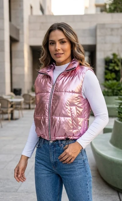 Chaleco Puffer Metalizado