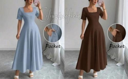 Maxi Vestido Anna Escote Recto y Corazón