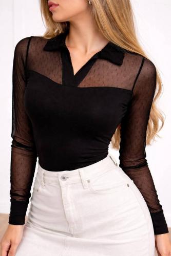 Camiseta Cuello Chomba con Tul Lunar - Miniatura 2