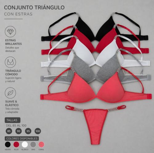Conjunto Triángulo con Strass