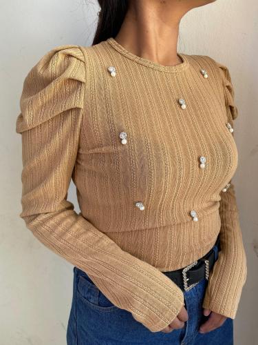 Camiseta Lanilla Diferenciada Perla Detalle