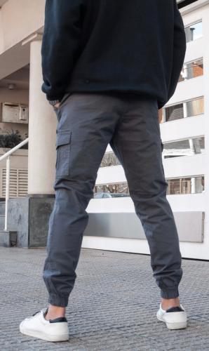 Jogguers Cargo Gris de Gabardina - Miniatura 2