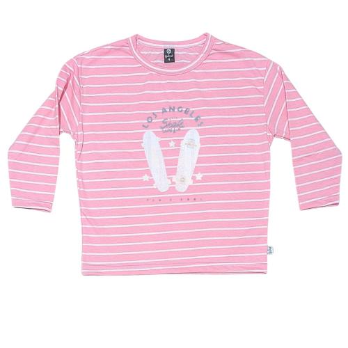 12165	remera Nena Teen Oversize Ml Rayada Skate los Angeles - Miniatura 2