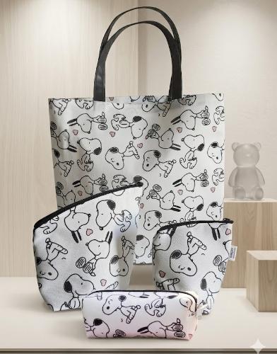 Totebags Impermeables Snoopy, Yerbera y Azucarera, Cartucheras,  Necesser