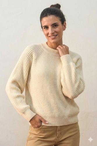 (kr4630) Sweater Bremer en Punto Perle Doble Hilado Ema
