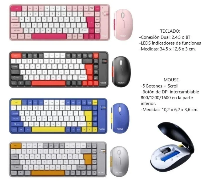 Kit de Teclado y Mouse Inalambrico Noga