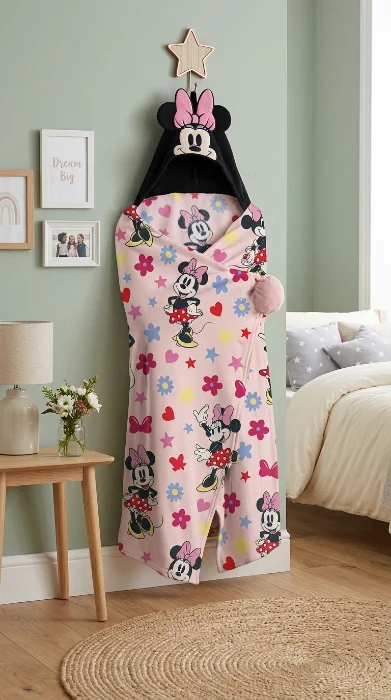 Manta Capucha Minnie Piñata Oficial - Corderito Abrigada Infantil